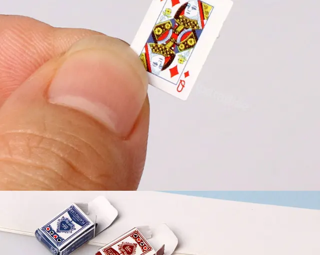 Carta 20 pezzi carino MINI giochi in miniatura Poker Mini carte da gioco  40X28mm in miniatura per bambole accessori decorazione domestica -  AliExpress