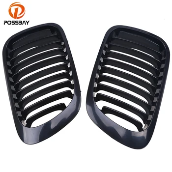

POSSBAY Gloss Black Front Kidney Grill Grille for BMW 3-Series E46 323Ci/325Ci/328Ci/ Cabrio 2000-2003 Pre-facelift Auto Grills