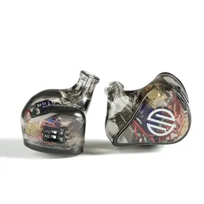 BGVP HIFI Earphone ArtMagic DH3 2 Balanced Armatures 1 Dynamic Driver 2BA+DD Customizable In Ear Monitors MMCX Interface Earbuds - Цвет: Transparent Black