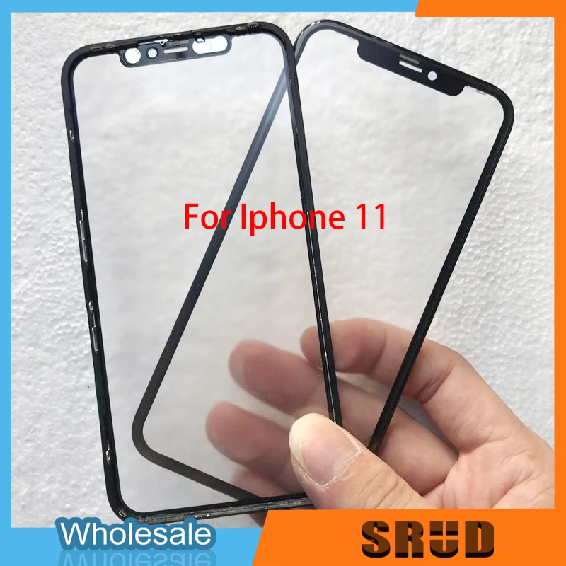 A++ Quality  3 in 1 Outer Glass With OCA Frame Bezel For iPhone 11 Xr 8 7 6 6s Plus 5s LCD Touch front outer Glass lens Repair