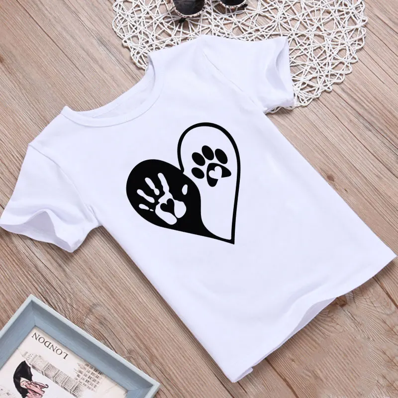 Cute Paw Prints Maglietta Neutra Fille Skoty Husky Husky Love Baby Boy T Shirt Kawaii White Girls T Shirt Love You Kids T Shirt