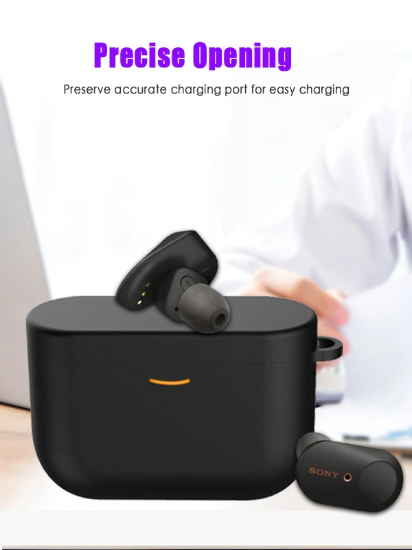 

For Sony WF-1000XM3 Earphone Box Accessories Clamshell Opening Anti-shock Flexible Silicone Comprehensive Airpod Protective Case