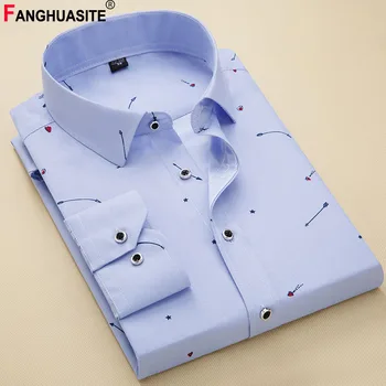 

2020 Fashion Men's Shirt Casual Printing Long Sleeve Shirt Slim Edition Spring Soft Comfortable Business Office Dress Shirt C81