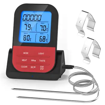 

Wireless Waterproof BBQ Thermometer Digital Cooking Meat Food Oven Grilling Thermometer With Timer Function Meat Thermometer