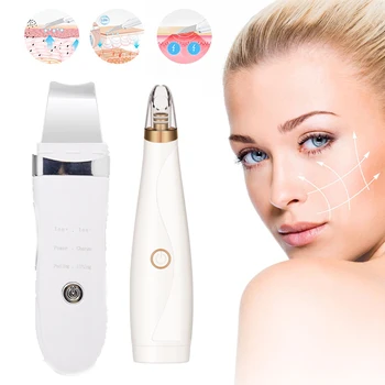 

Ultrasonic Skin Scrubber Facial Spatula Machine Portable Ion Ultrasound Face Peeling professional Deep cleaning Skin Care Device