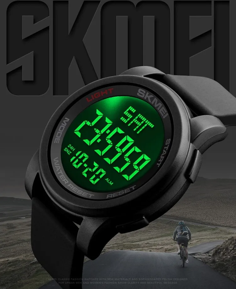 SKMEI Brand Fashion Mens Watches LED Digital Shockproof Waterproof Alarm Chrono Countdown Sports Wristwatches Relogio Masculino