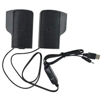 

1 Pair Mini Portable Clipon USB Stereo Speakers line Controller Soundbar for Laptop Mp3 Phone Music Player PC with Clip