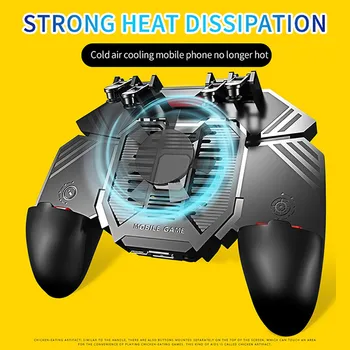 

Six Finger PUBG Game Controller Gamepad Trigger Shooting Free Fire Cooling Fan Gamepad Joystick For IOS Android Mobile Phone New