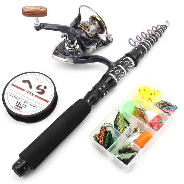 Survival Fishing Kit Fishing Pole And Reel Combo Travel Fishing Rod With  Hooks Carrier Bag Fishing Gear Set For Beginner Adults - AliExpress