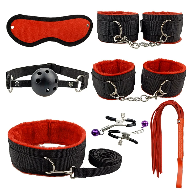 Bondage Set Sex Toys Bdsm Handcuffs Vibrator Anal Plug Whip for Couples