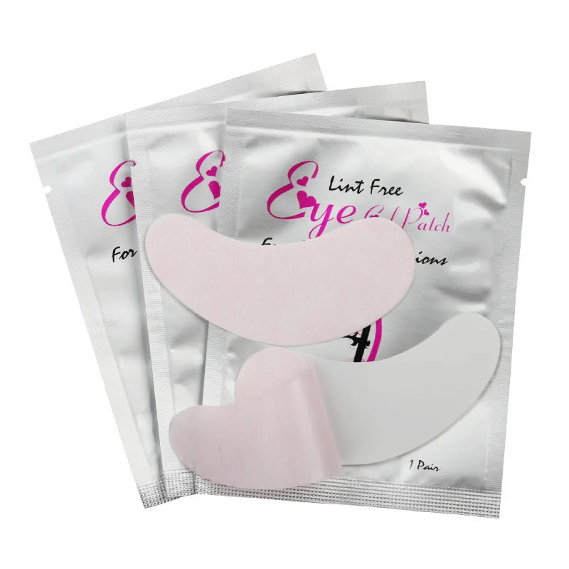 

HOT 50 Pairs Eyelash Pad Gel Patch Grafting Eyelashes Under Pink film Eye Patches Paper Sticker Wraps women Makeup Tools