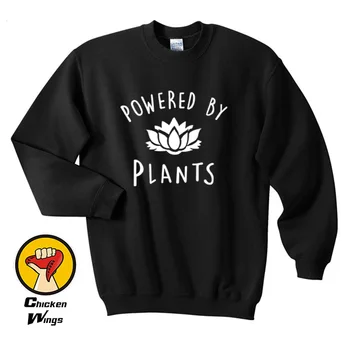 

New Unisex Vegetarian Vegan POWERED BY PLANTS Tumblr Hipster Joke Swag Crewneck Sweatshirt Unisex More Colors XS - 2XL-A958