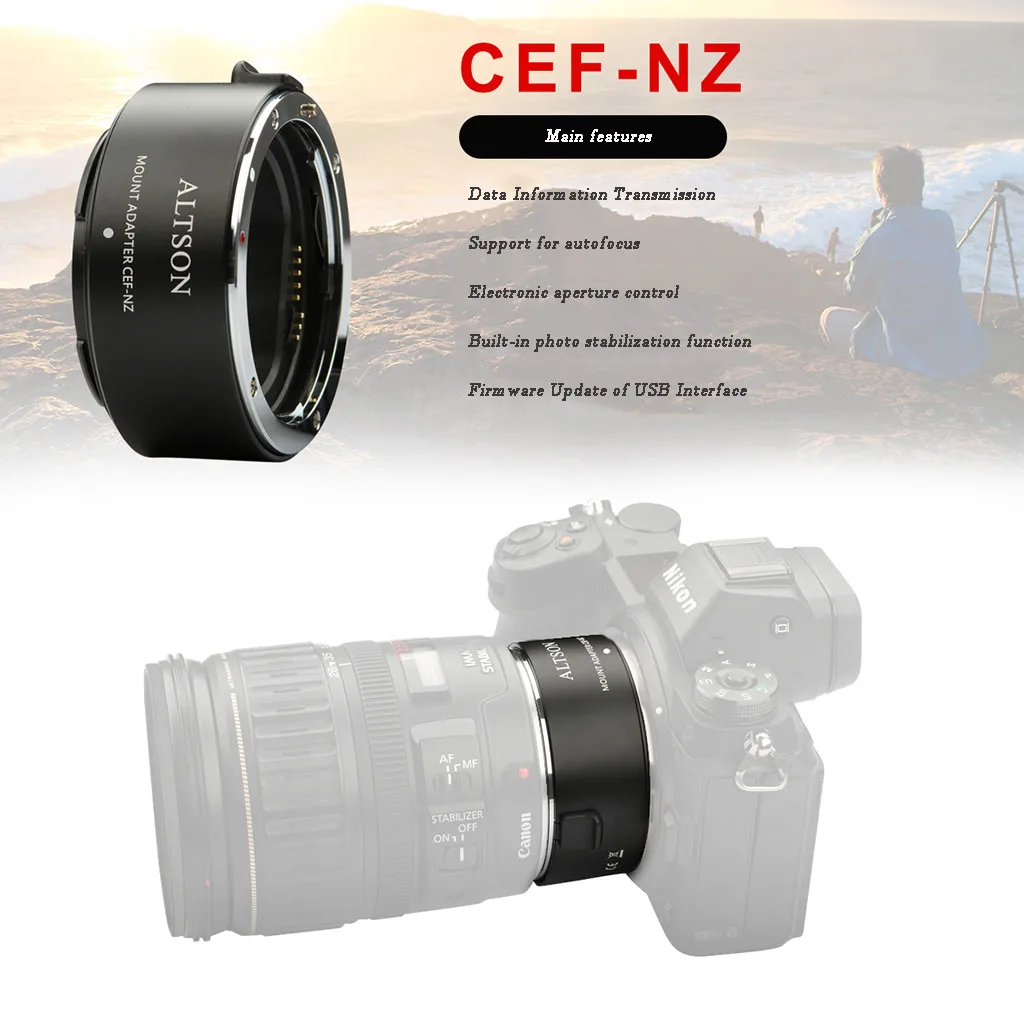 

dron fimi x8 se drone gpsCamera Smart Adapter Ring For C-anon EF/EF-S Series Lens Connected to For N-ikon Z Interface drone 4k