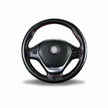 

Black+Red Steering Wheel Cover Car Steering Wheel Cover Thread Reliable Duable