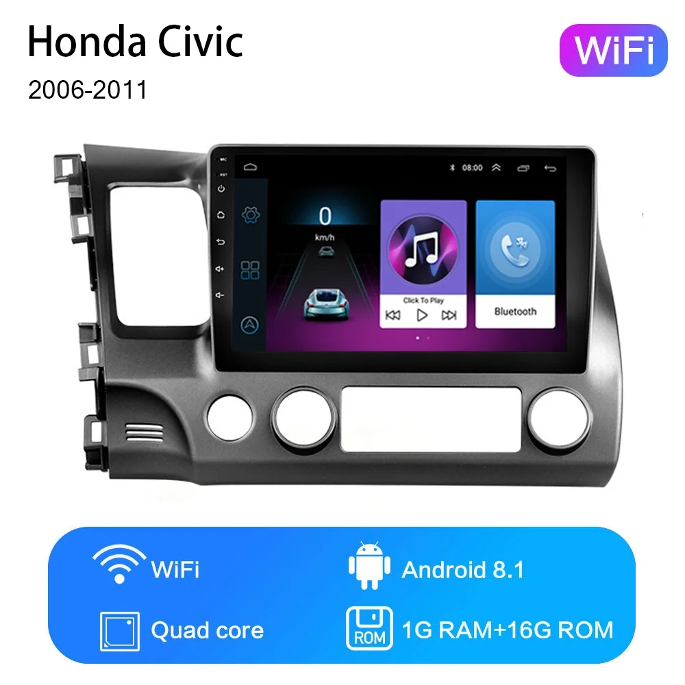 2G+ 32G 10," Android 8,1 GO автомобильный Радио dvd-плеер для Honda Civic 2006 2007 2008 2009 2010 2011 2Din радио gps навигация WiFi - Цвет: WIFI   1G 16G