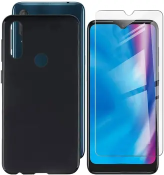 

For Alcatel 1S 2020 Case for Alcatel 1S 2020 Cover + Screen Protector Tempered Glass Protective Film for Alcatel 1S 2020