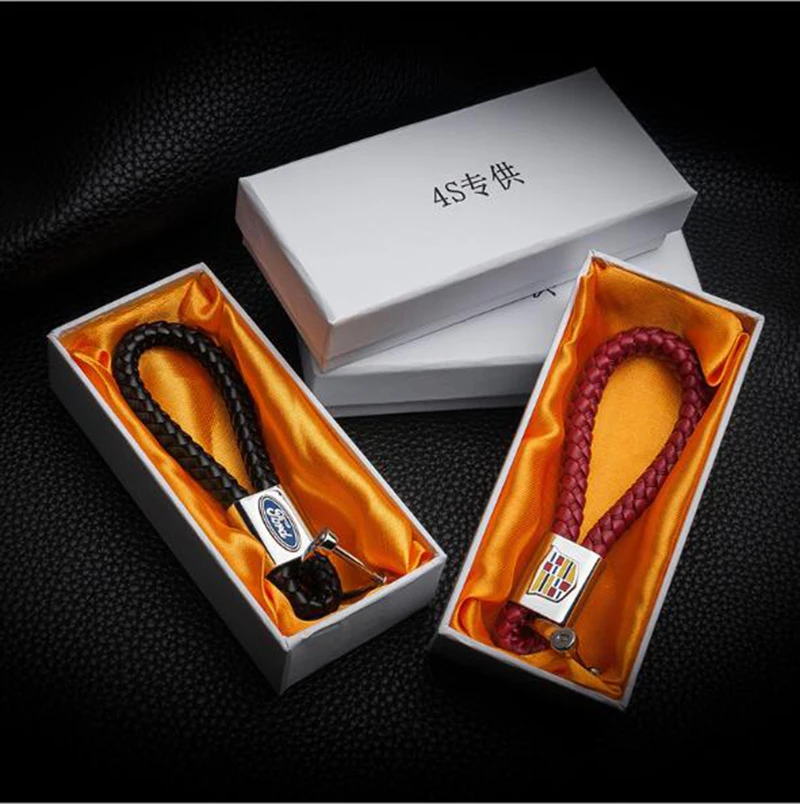 

Hand Made PU Leather Strap Key Chains Weave Rope Key Ring Car Keychains Woven Cord Key Chain Holder DIY Accessories