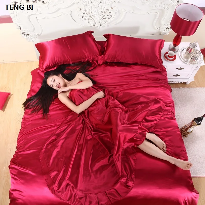 Satin Hot! Set,bedclothes,duvet Wholesale Pure 4