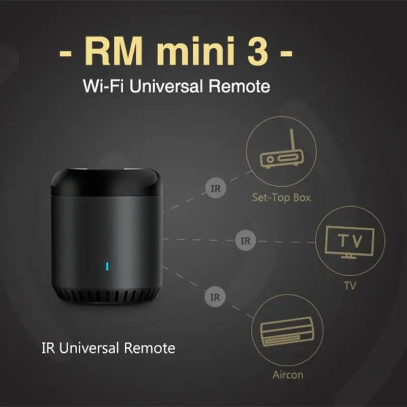 RM Mini3 Black Bean универсальный пульт дистанционного управления WiFi ИК-концентратор для умного дома совместим с Alexa One для всех Infrare
