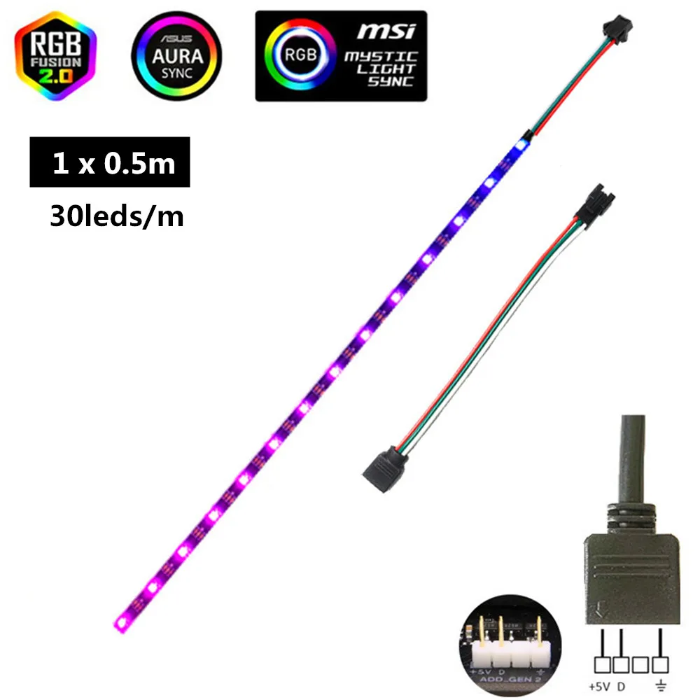 ตัวเลือกสินค้า LED Strip ARGB 5V 3Pin ตกแต่งคอมพิวเตอร์และเกมมิ่ง