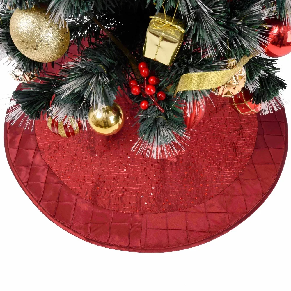 Блестящая Пышная юбка 5" Роскошная Рождественская елка-бордовый P2599