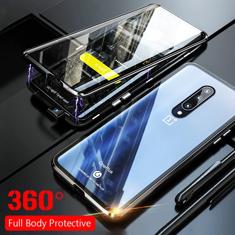 Чехол для телефона с защитой всего тела Oneplus 7 Pro Магнитный чехол металлический