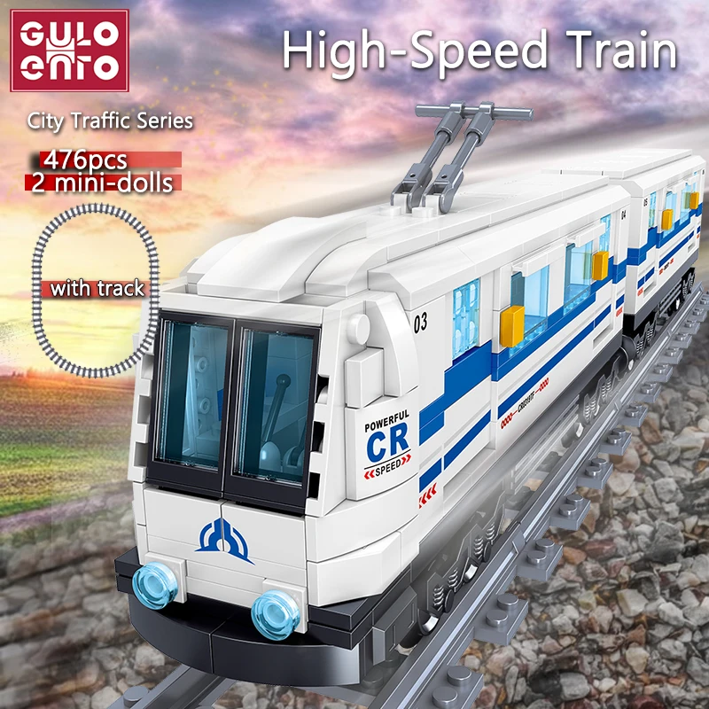 City High-Speed Rail Building Blocks Technician Train Railway Vehicles Subway Cars Bricks Assembly Toys For Children Kids Gifts | Игрушки и