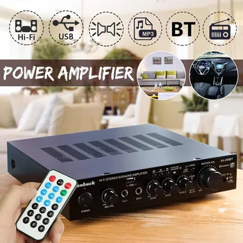 

Sunbuck AV-299BT 200W HIFI bluetooth5.0 FM Support 2 Channel Stereo Power Amplifier With Remote Control USB FM Mic Input