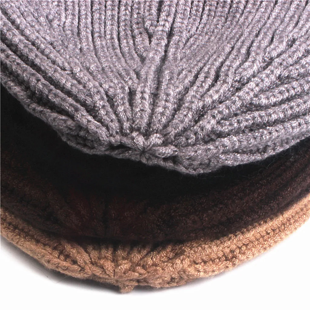 Men Baggy Warm Crochet Winter Wool Knit Ski Beanie Skull Slouchy Caps Hat men's hat men's hat autumn and winter#3