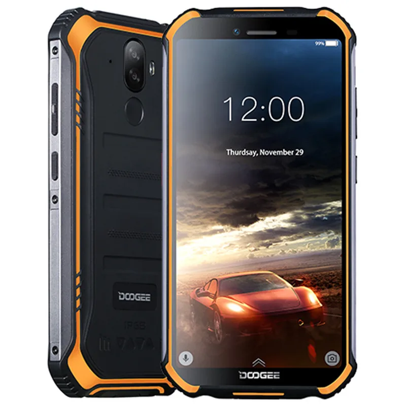 Fire Orange DOOGEE S40 Lite WCDMA 3g 5,5 дюймовый мобильный телефон ram 2 Гб rom 16 Гб MT6580 четырехъядерный Android 9,0 Быстрая зарядка две sim-карты NFC Смартфон - Цвет: Fire Orange