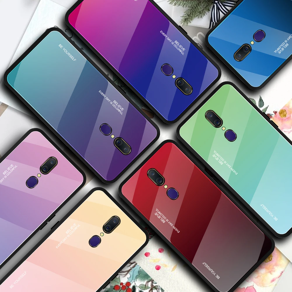 Градиентный телефонный чехол для OPPO Realme X 1 R15X K1 F5 F3 F1 F11 A9 2020 NOE 7 модная задняя