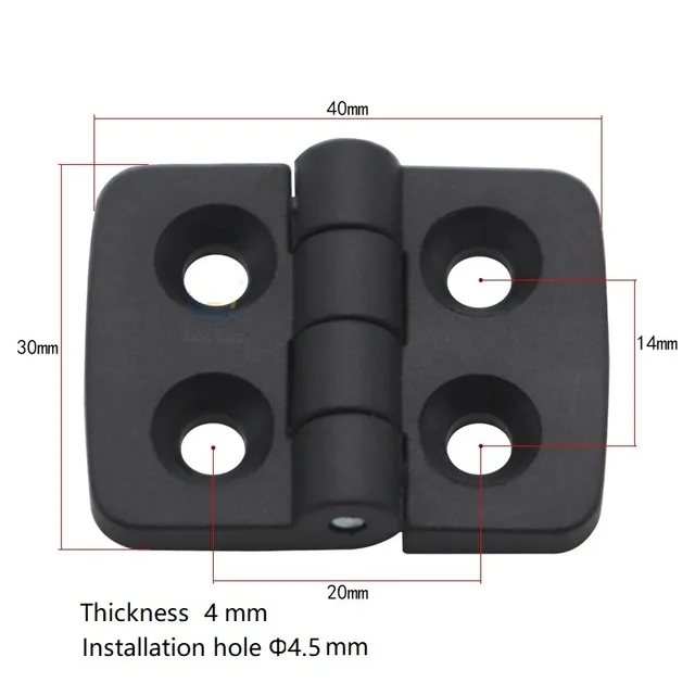 Small Hinges 10PCS 40*30mm Black Mini Plastic Door Bearing Butt Cabinet Drawer Jewellery Box ABS Hinge For Furniture Hardware