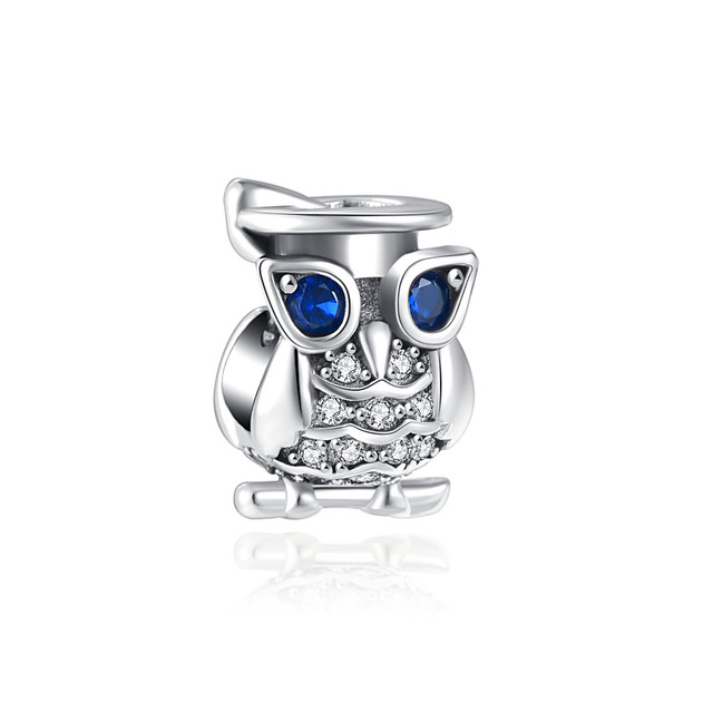 Acessories Women Diy New Pink Leaf Owl Blue Pave Clip Beads Fit Original  Charms 925 Sterling Silver Bracelet