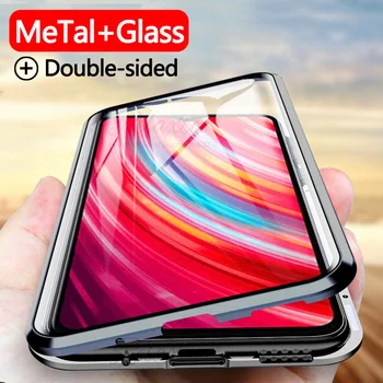 

Magnetic Adsorption Metal double Tempered Glass Case for xiaomi redmi note 8 pro 8t Cases Cover on xiomi redmi 8a note8 t 8pro