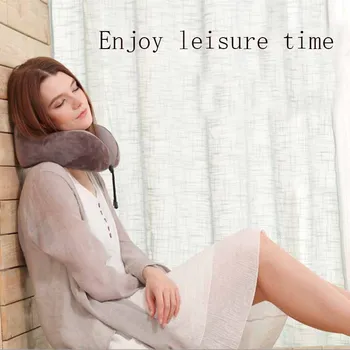 

1 PC U-shaped memory foam neck pillow soft slow rebound space travel pillow solid neck cervical health bedding rest on the plane