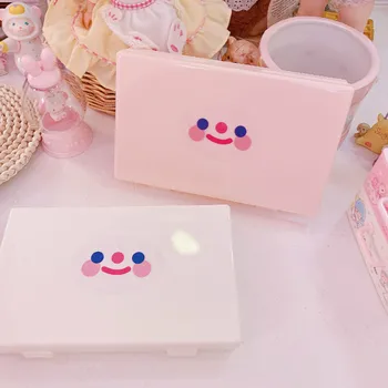 

Smiley Mask Case Household Moisture-proof Mask Box Go out Portable Dustproof Storage Mask Container Organizer Holds 3-5 Masks