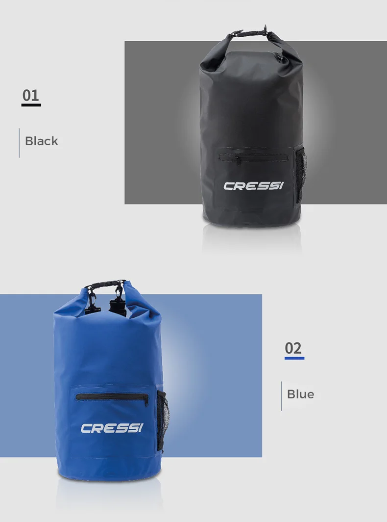 Cressi 10L 20L сухой мешок водонепроницаемый Дайвинг оборудование сумка погружение подводное плавание Плавание дрейфующий мешок с передней молнией