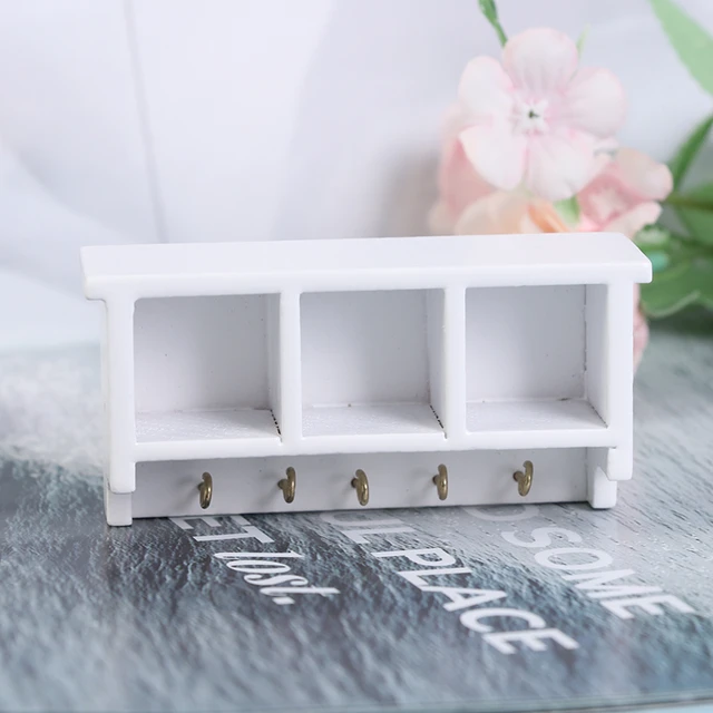 1: 12 accessoires miniatures pour maison de poupée, étagère de