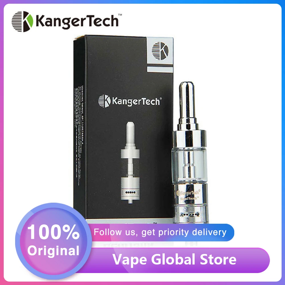 KangerTech GeniTank Pyrex стекло одиночный картомайзер 1.8ohm двойной катушкой E-cig бак 2,4 мл атомайзер kanger с клапаном управления воздушным потоком