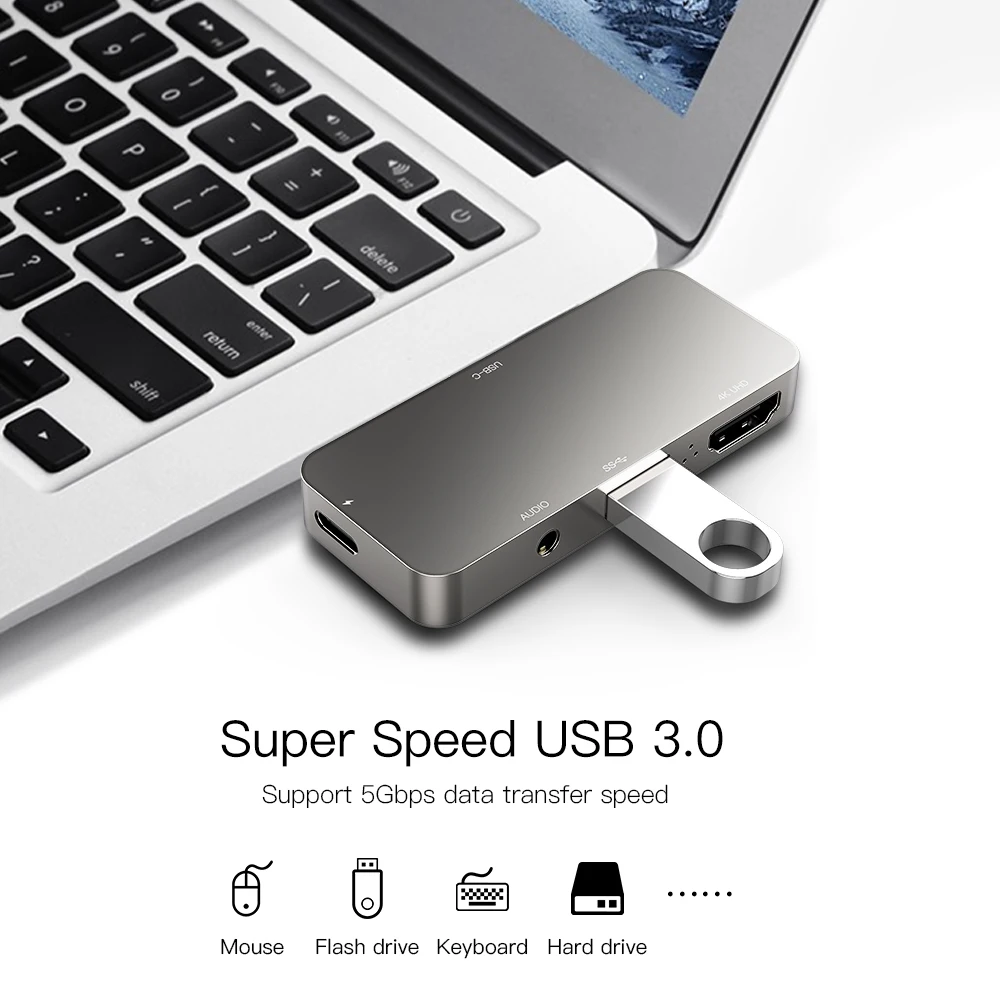 Type C концентратор USB C концентратор с 4K HDMI USB 3,1 PD Зарядка для Macbook Pro Dell XPS 13 15 Lenove ThinkPad YOGA nintendo Switch