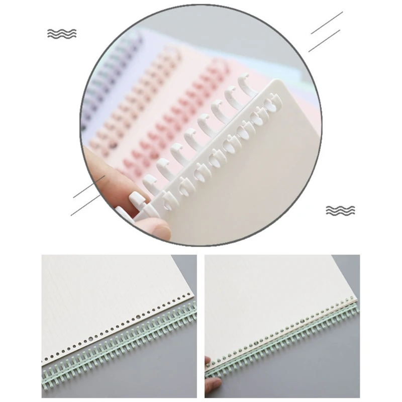10 Pcs 30 Holes Circles Ring Spiral A4 Notebook Binding Clips Loose-leaf Paper Book Scrapbook Album Binder