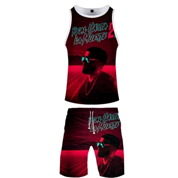 

Anuel AA Mens Tank Top Sweatpants Suits 2 Pieces Vest Pants Casual Fitness Harajuku Tracksuit Clothing 3D Real Hasta La Muerte
