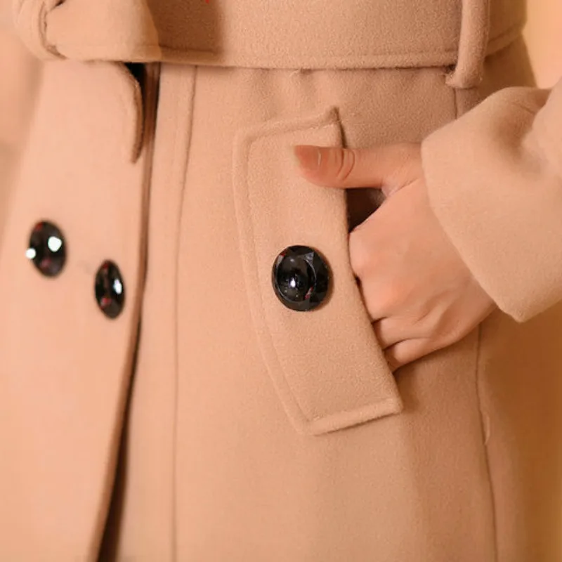 Зимнее женское пальто, модное Теплое повседневное длинное пальто с меховым воротником и поясом, женские осенние элегантные офисные пальто для женщин