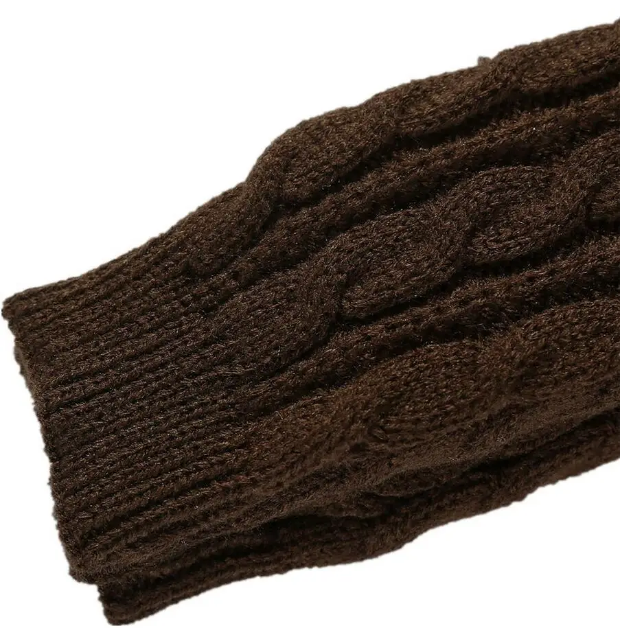 Женские осенние и зимние шерстяные перчатки с полупальцами, длинный параграф, 8 слов, твист, вязанные теплые перчатки, защитный рукав