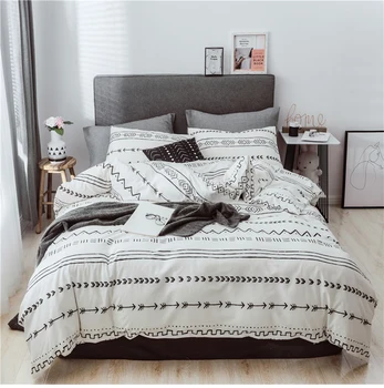 

Home Textiles Bedding Set 3pcs Bedclothes include Duvet Cover Bed Pillowcase Comforter Stripe Bedding Sets Bed Linen 100% Cotton