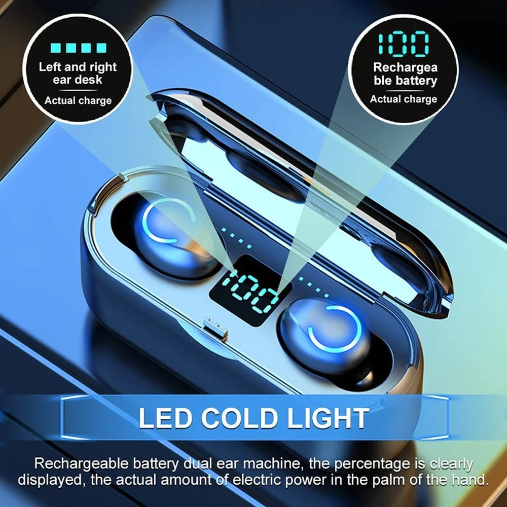 TWS F9 13 Wireless Earbuds Bluetooth 5 0 Earphone TWS HIFI Mini In ear Sports Running Headset With 3500mah Charging Box