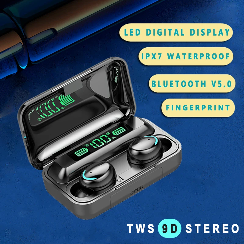 TWS wireless bluetooth headphones 5 0 Touch earphones With Mic LED Display sport Gaming Earbuds With Power Bank Headset