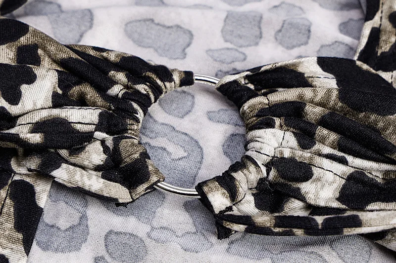 LVINMW, женские короткие топы с глубоким v-образным вырезом и леопардовым принтом, Осень-зима, женские вечерние футболки с длинным рукавом на шнуровке и металлической пуговицей