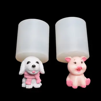

2Pcs Handmade Mini Size 3D Pet Dog Cute Pig Epoxy Resin Silicone Molds Animals Resin Casting Mold Jewelry Making Tools