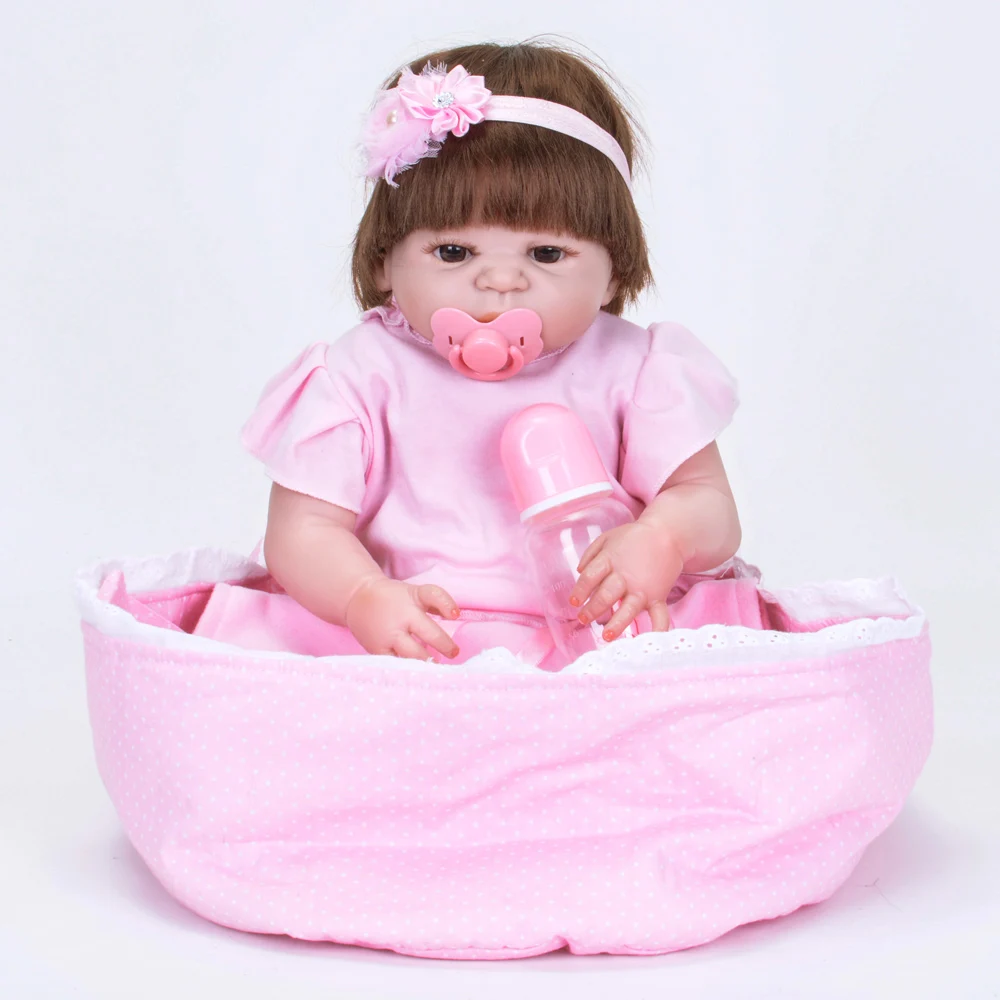 22 дюйма 55 см Горячая куклы Reborn Baby игрушка мягкий полный силиконовый корпус Винил Реалистичная Bebe Кукла Реалистичная игрушка для детей подарок на день рождения
